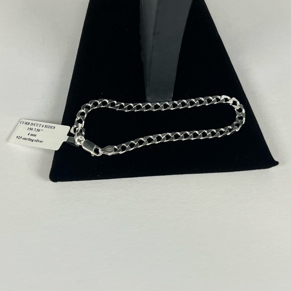 Sterling Silver Cuban Cut Bracelet
